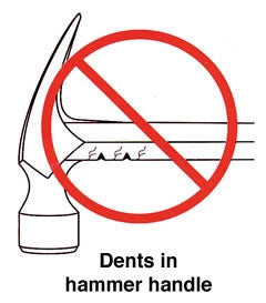 Dents in handle