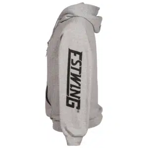 Estwing gray hooded sweatshirt side sleeve