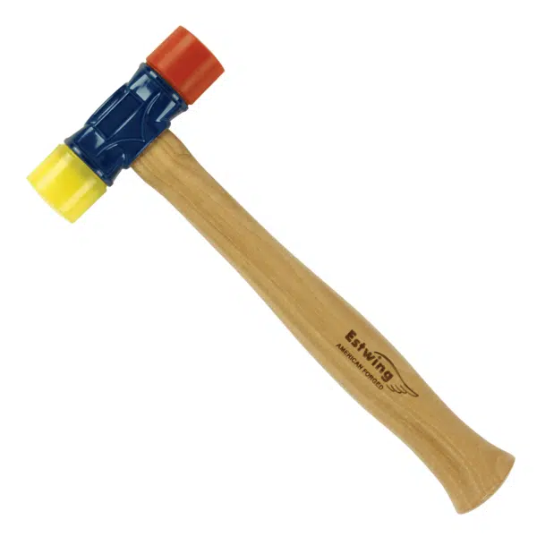 Estwing - DFH-12 Rubber Mallet - 12 oz Double-Face Hammer with Soft/Hard  Tips & Hickory Wood Handle - DFH12,Black Red & Yellow