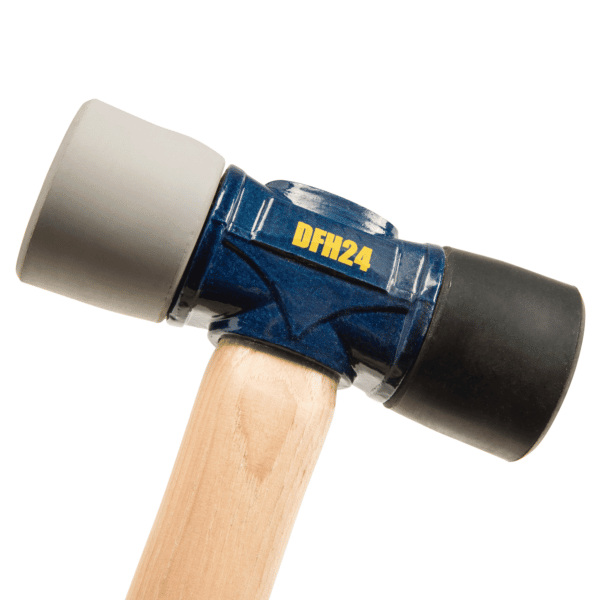 Estwing Rubber Mallet - 12 oz Double-Face Hammer with Soft/Hard Tips & Hickory Wood Handle - Dfh12