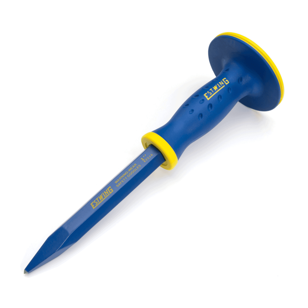 Estwing 5/8-Inch Pointed Tip Masonry Chisel with Grip Guard (42516)