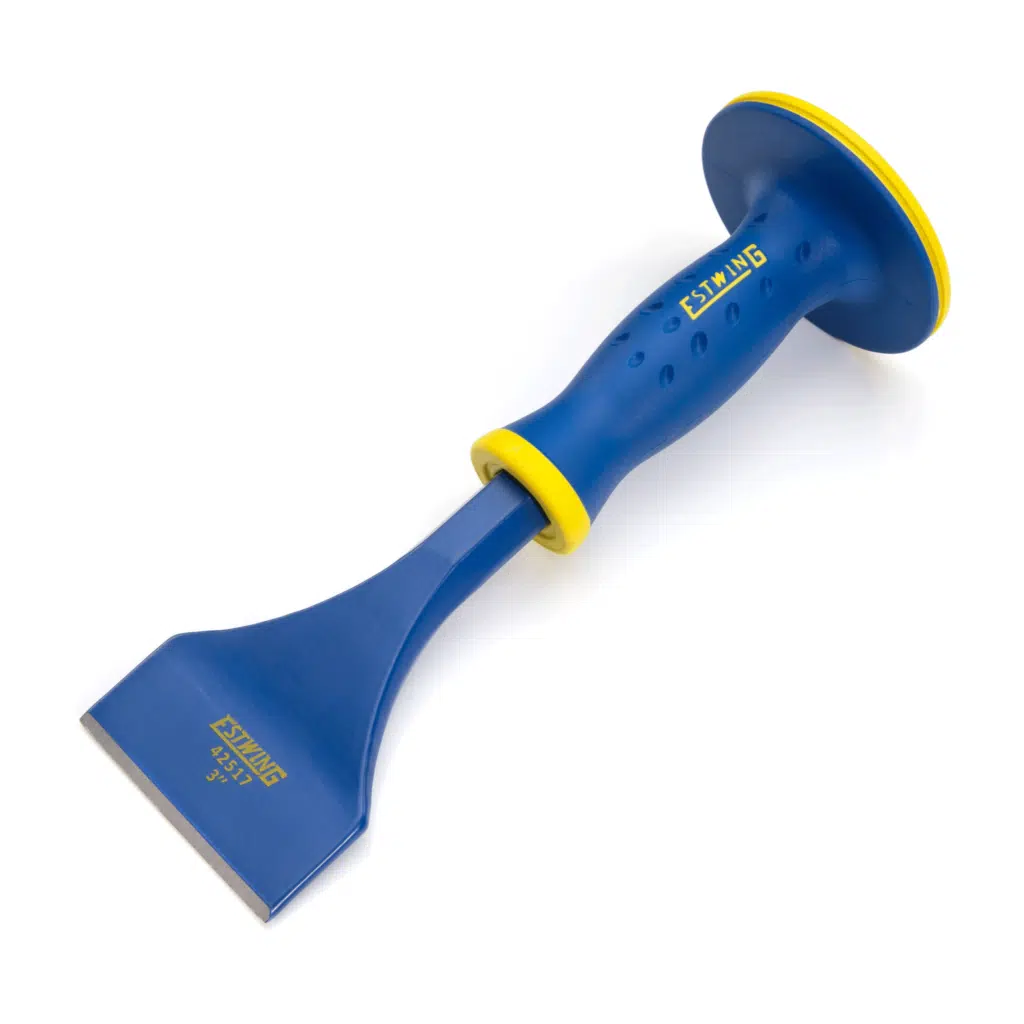 Estwing 3-Inch Wide Flooring Chisel with Protective Hand Guard Grip (42517)