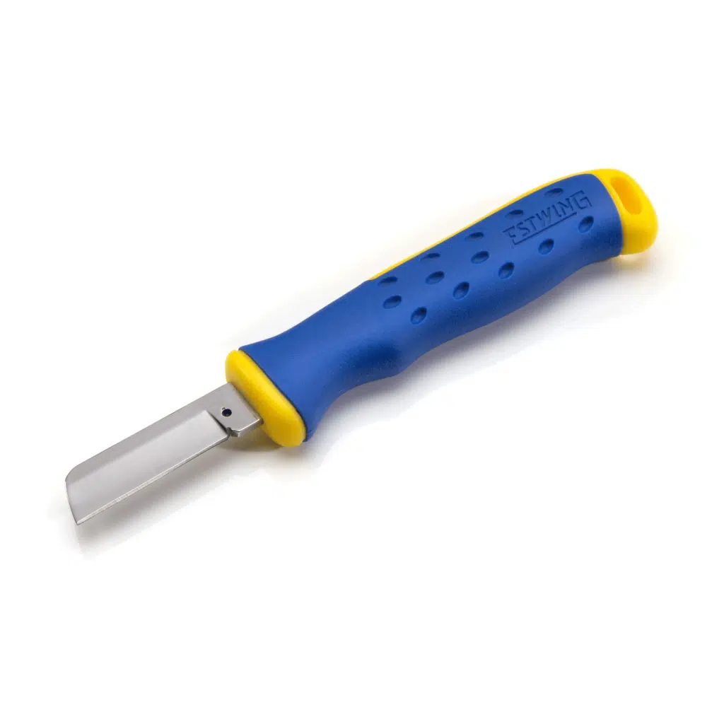 Estwing 1.8-Inch Sheepsfoot Tip Cable Splicing Knife with In-Handle Blade Cover Storage (42468)