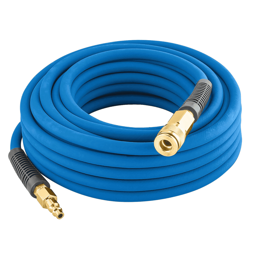 Estwing 3/8-Inch x 100-Foot PVC/Rubber Hybrid Air Hose with 1/4-Inch NPT Brass Fittings (E38100PVCR)