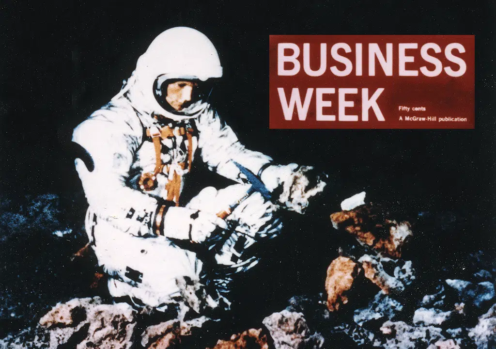 Business Week magazine cover of astronaut with Estwing pick