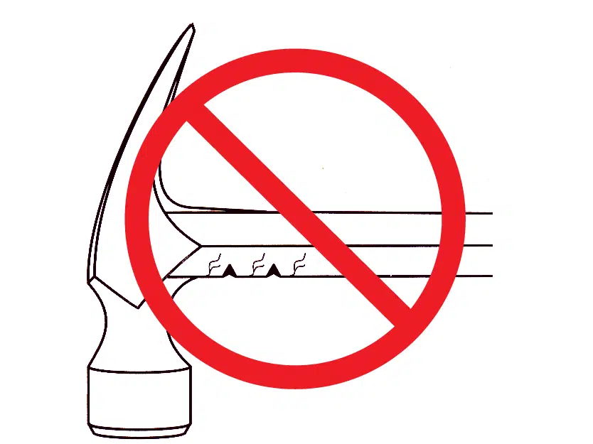 Icon for dents in handle of hammer