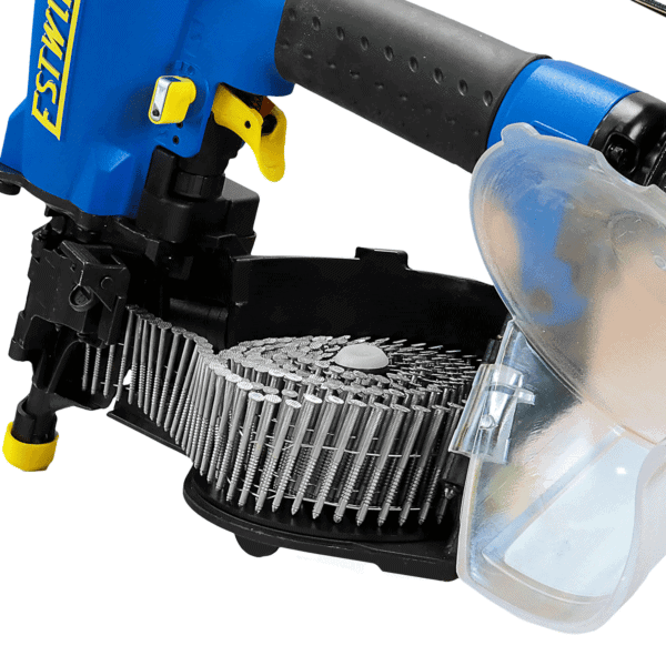 15º 21/2Inch Coil Siding Nailer with Adjustable Metal Belt Hook, 1/4