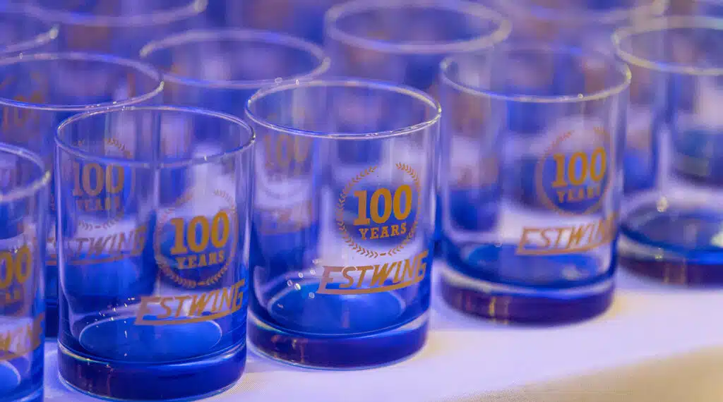 Souvenir Estwing glasses celebrating 100 Year Anniversary